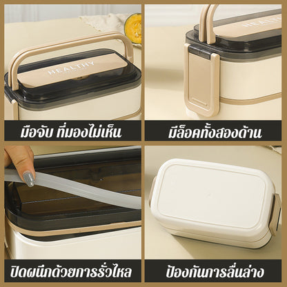 กล่องอาหารกลางวัน/ภาชนะบรรจุอาหาร ทำจากสแตนเลส 304 สามารถใช้กับไมโครเวฟได้ - 图片1