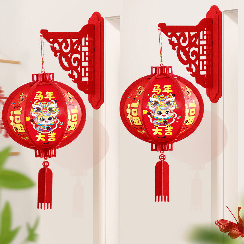 ดีไซน์ตรุษจีนปี 2026 ปีม้า: โคมไฟสีแดงสไตล์การ์ตูนน่ารัก - 图片10