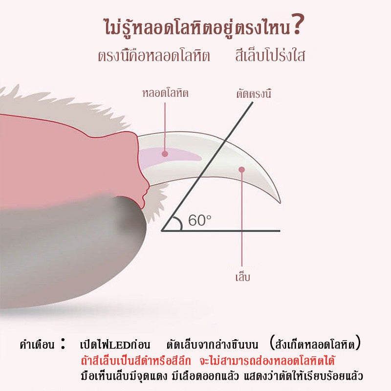 กรรไกรตัดเล็บสัตว์เลี้ยงพร้อมไฟ LED - 图片4