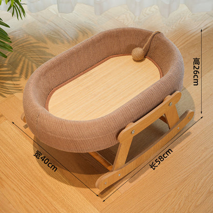 เปลนอนแมวไม้ เปลนอนแมวแบบยกสูง – เย็นสบาย ระบายอากาศได้ดี และนุ่มสบาย