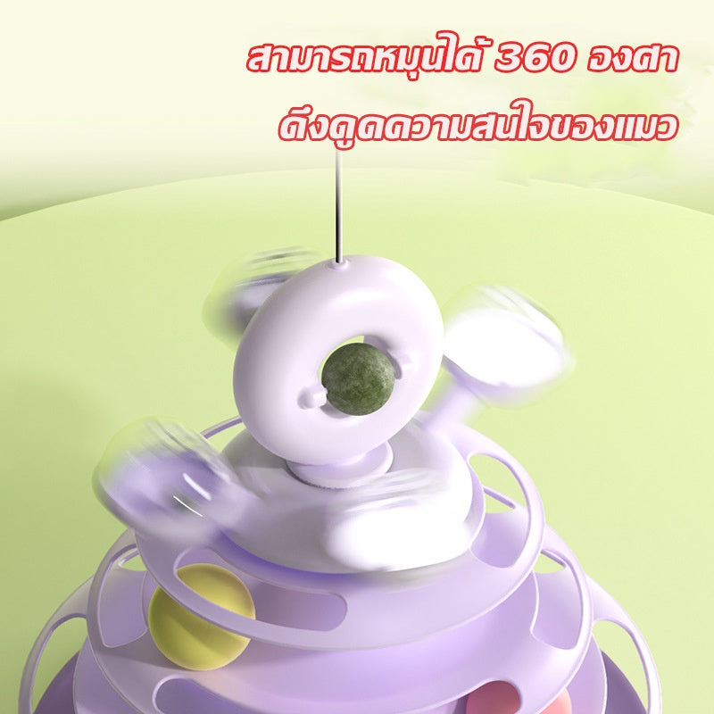 ของเล่นแมว รางบอลแมว พร้อมแผงเสียงขนนก - 图片3