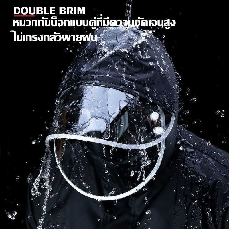 เสื้อกันฝนสำหรับผู้ใหญ่ มีฮู้ดและแถบสะท้อนแสง - 图片4