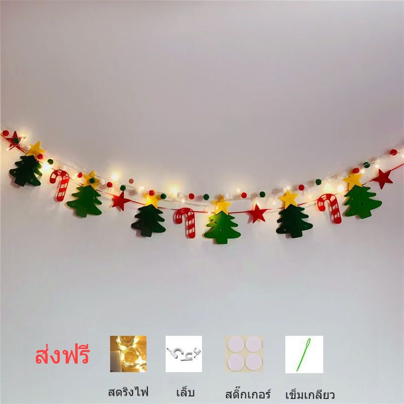 ธงประดับคริสต์มาส ป้ายแบนเนอร์ LED และไฟประดับ - 图片3