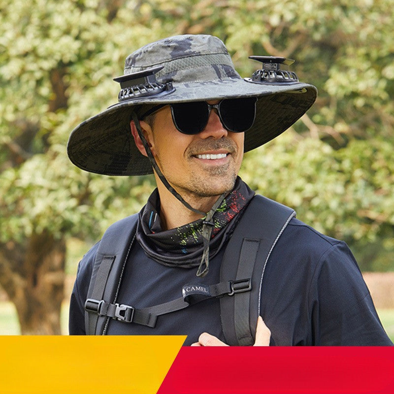 หมวกกันแดด, หมวกทรงถังพร้อมพัดลมในตัว, หมวกพัดลม - 图片6