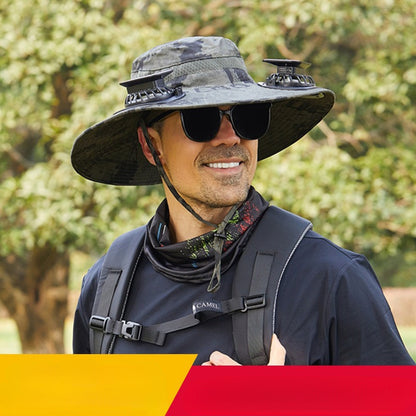 หมวกกันแดด, หมวกทรงถังพร้อมพัดลมในตัว, หมวกพัดลม - 图片6