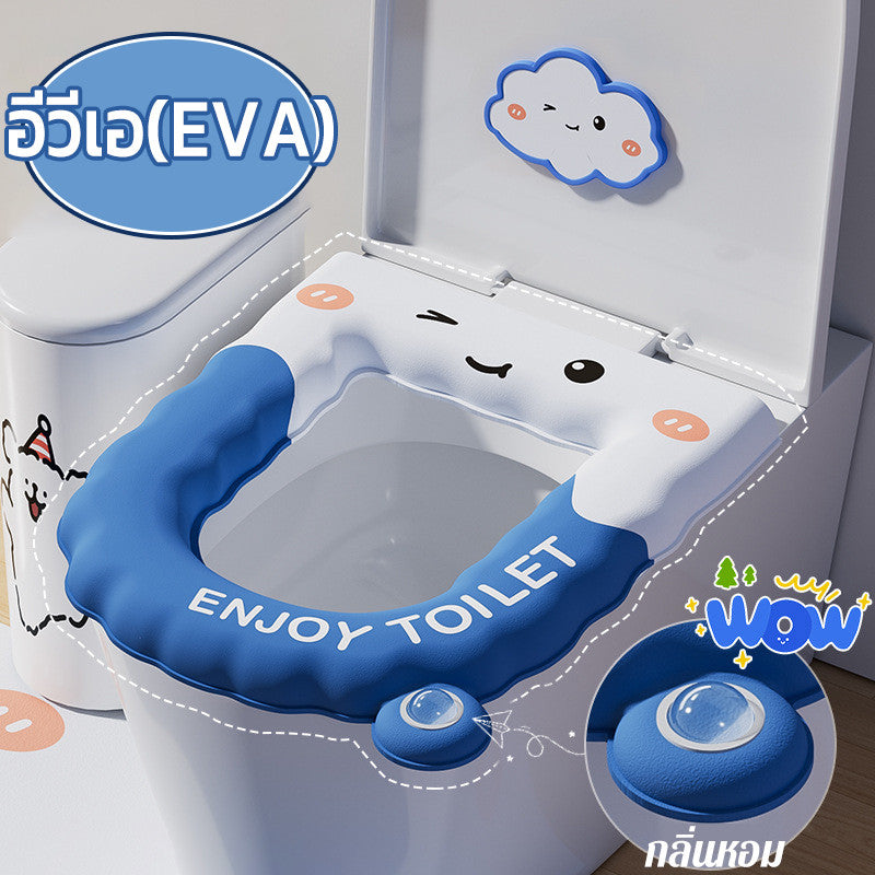 แผ่นรองนั่งชักโครก EVA แบบหนาและกันน้ำ ลายการ์ตูน - 图片6