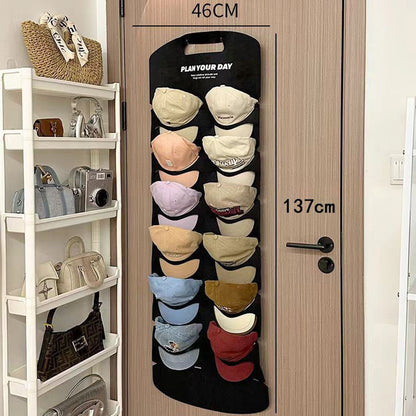 ที่แขวนหมวกแบบติดประตู ทำจากผ้าสักหลาด สามารถแขวนหมวกได้หลายใบ - 图片9