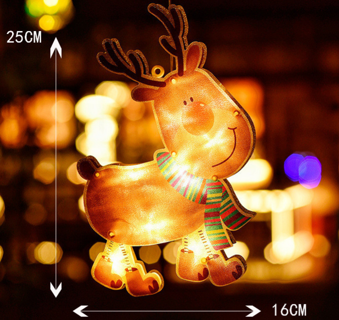 LED ไฟประดับ ไฟประดับวันหยุด ติดกระจกหน้าต่าง เครื่องประดับคริสต์มาส