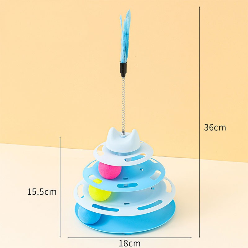 ของเล่นแมว รางบอลแมว พร้อมแผงเสียงขนนก - 图片29