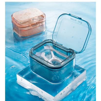 กล่องแช่สำหรับใส่ฟันปลอมคู่แบบพกพา อุปกรณ์จัดฟัน และรีเทนเนอร์ - 图片2