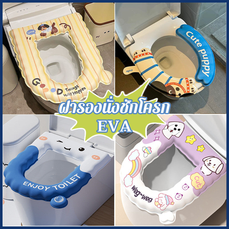 แผ่นรองนั่งชักโครก EVA แบบหนาและกันน้ำ ลายการ์ตูน - 主图