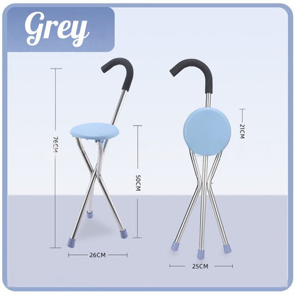 ไม้เท้า 2-in-1 สำหรับผู้สูงอายุนี้ มีฐานกันลื่น รับน้ำหนักได้ดี และพกพาสะดวก