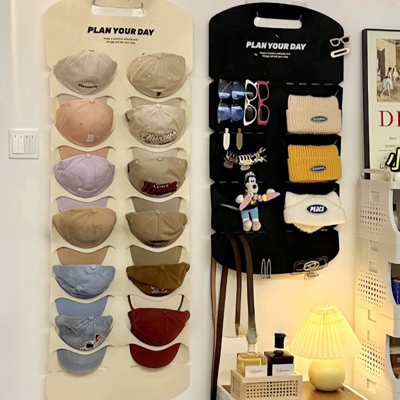 ที่แขวนหมวกแบบติดประตู ทำจากผ้าสักหลาด สามารถแขวนหมวกได้หลายใบ - 图片3