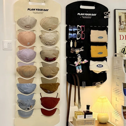 ที่แขวนหมวกแบบติดประตู ทำจากผ้าสักหลาด สามารถแขวนหมวกได้หลายใบ - 图片3