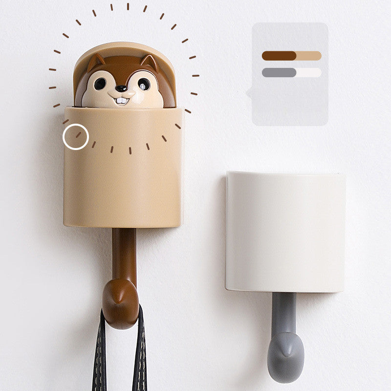 ตะขอกระรอกไม่มีการเจาะตะขอตะขอติดหนึบขนาดเล็กสร้างสรรค์ตะขอแขวนผนัง - 图片3