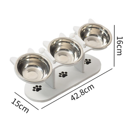 ชามอาหารแมวทรงสูง 3 ใบ ทำจากสแตนเลสสตีลที่ทนทาน - 图片8