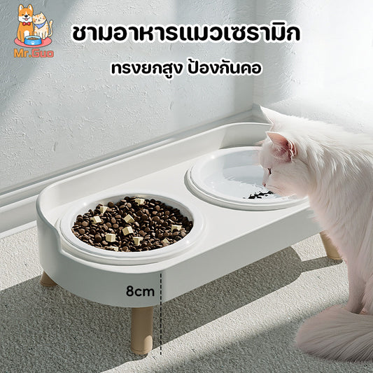 ชามอาหารสัตว์เลี้ยงดีไซน์ยกสูงเพื่อช่วยปกป้องคอของสัตว์เลี้ยง - 主图