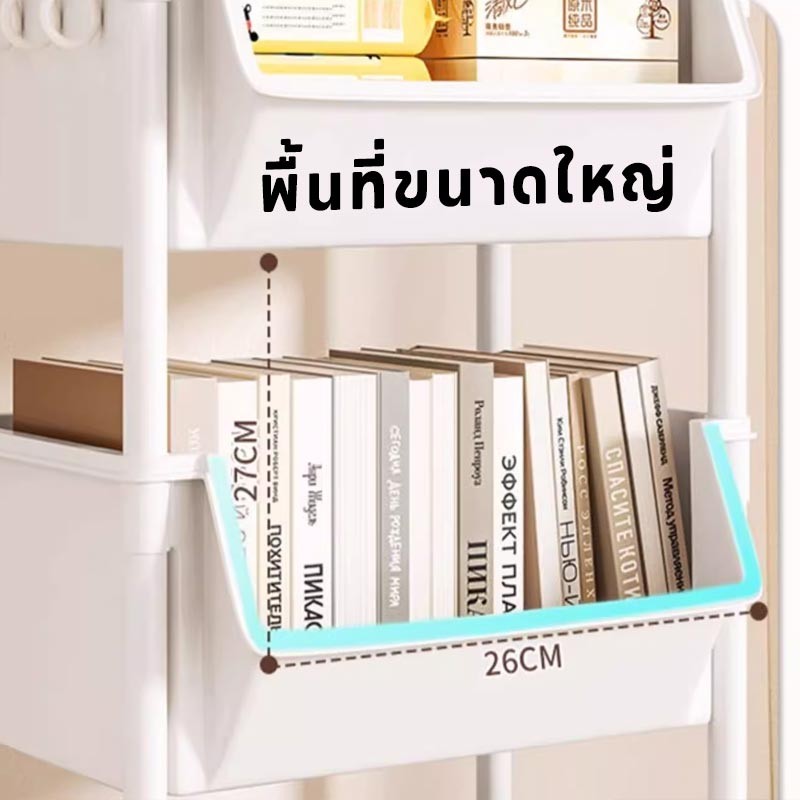 ชั้นวางของแบบเคลื่อนที่ได้ 2/3/4/5 ชั้น เคลื่อนย้ายง่าย - 图片2