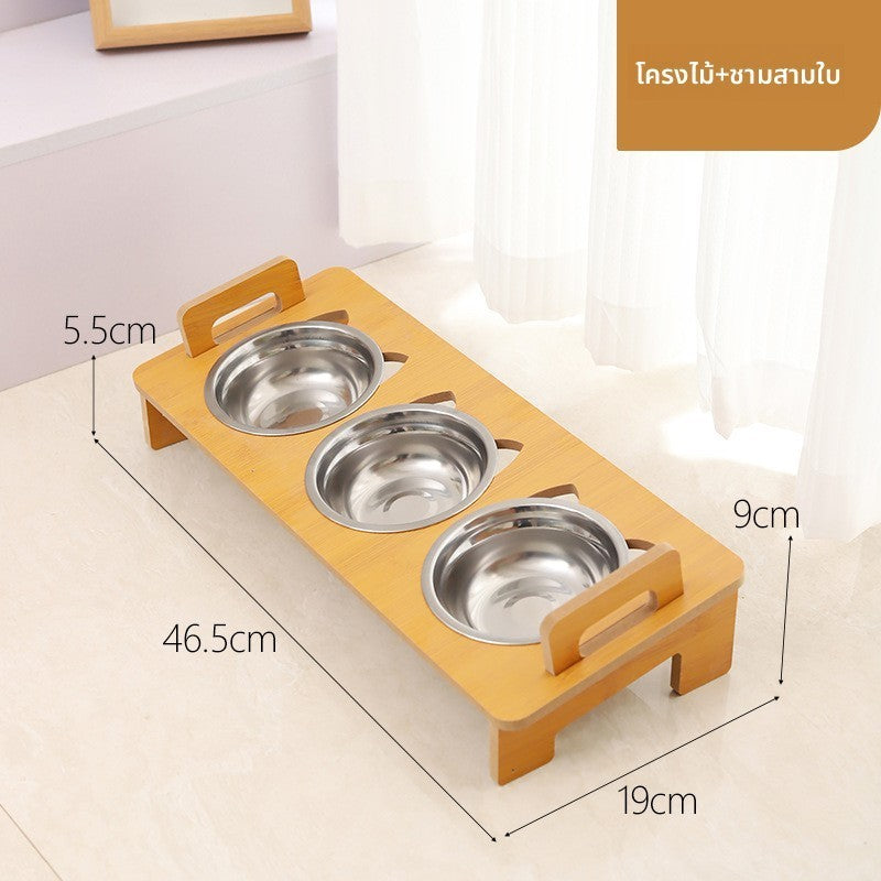 ชามอาหารแมวทรงสูง 3 ใบ ทำจากสแตนเลสสตีลที่ทนทาน - 图片15