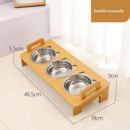 ชามอาหารแมวทรงสูง 3 ใบ ทำจากสแตนเลสสตีลที่ทนทาน - 图片15