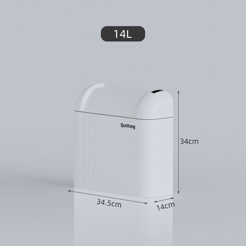 ถังขยะอัจฉริยะ ถังขยะอัตโนมัติ 14/17L รูปร่างทรงวงรี ฝาเปิด-ปิดเอง เปิดใช้งานพื้นที่แคบ ๆ ห้องครัว ห้องน้ำ ถังขยะ - 图片6