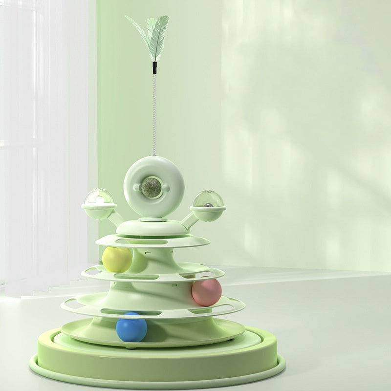 ของเล่นแมว รางบอลแมว พร้อมแผงเสียงขนนก - 图片6