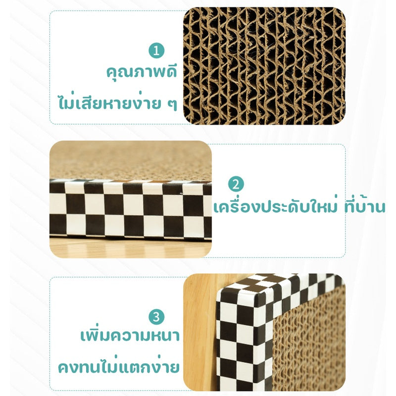 เสาลับเล็บแมว 2in1 พร้อมของเล่น ทำจากไม้ - 图片1