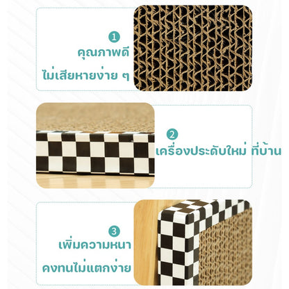 เสาลับเล็บแมว 2in1 พร้อมของเล่น ทำจากไม้ - 图片1