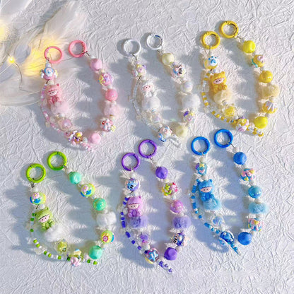 พวงกุญแจลูกปัดสำหรับเด็ก ลูกปัดหลากสี สายคล้องโทรศัพท์มือถือ - 主图
