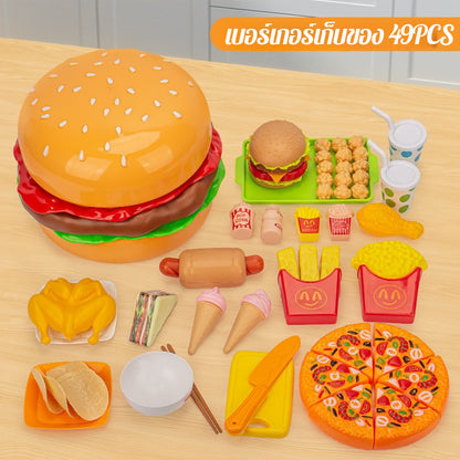ชุดของเล่นจำลองครัวเบอร์เกอร์ฟาสต์ฟู้ดขนาดยักษ์ - 图片7
