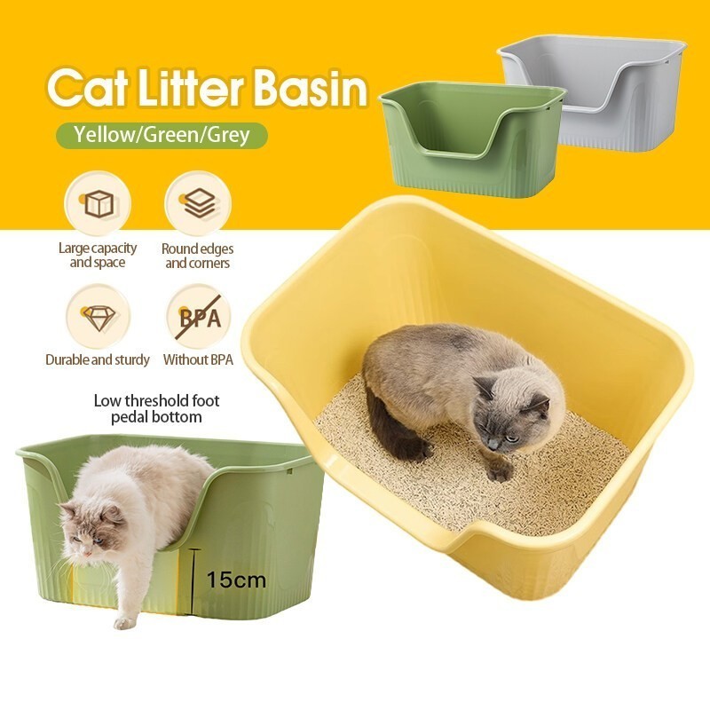 กระบะทรายแมวขนาดใหญ่พิเศษ ขอบสูง กันน้ำกระเด็น - 图片4