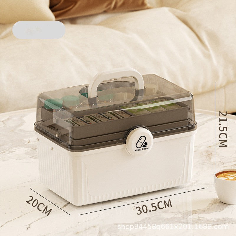 ชุดปฐมพยาบาล/กล่องยาประจำบ้าน แบบสองชั้น ความจุขนาดใหญ่ มีหูหิ้ว - 图片14