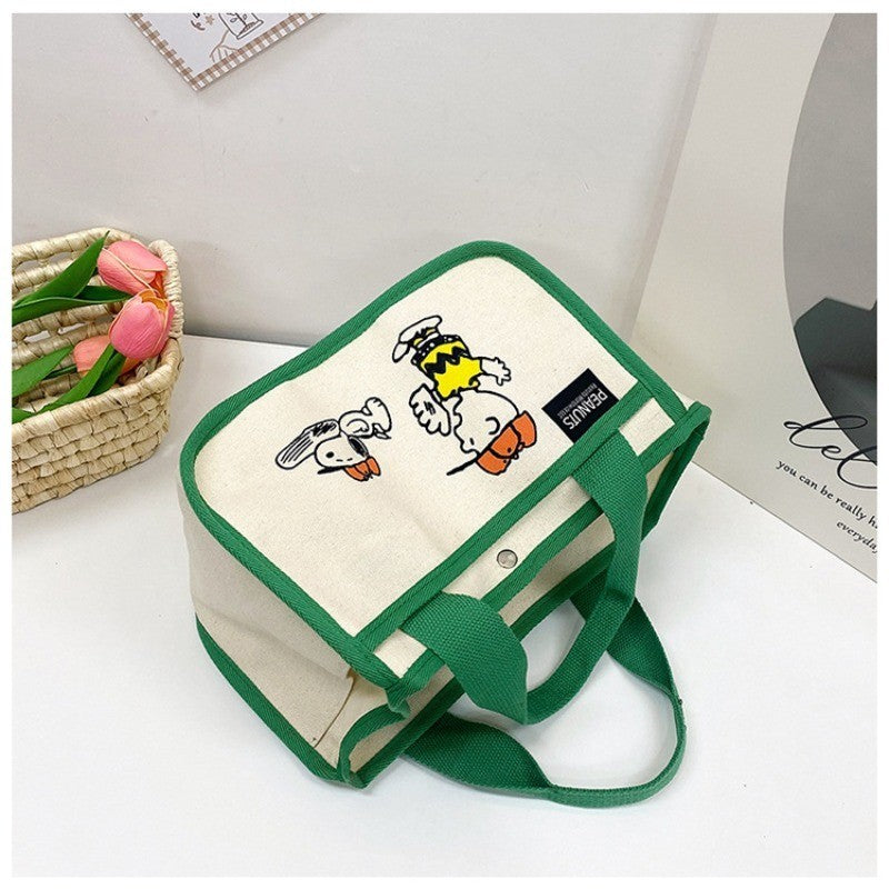 กระเป๋าใส่อาหารกลางวันผ้าแคนวาสหลายชั้นสุดเก๋ - 图片6