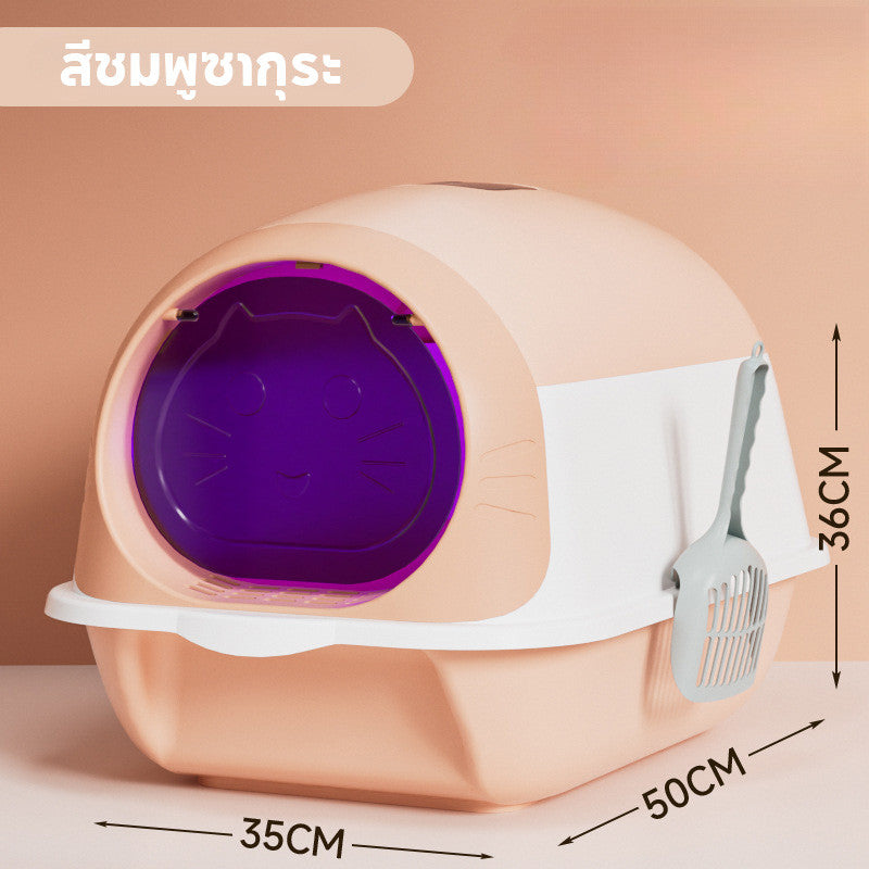 กระบะทรายแมวขนาดใหญ่แบบพกพา ห้องน้ำแมว ฆ่าเชื้อและดับกลิ่น - 图片3