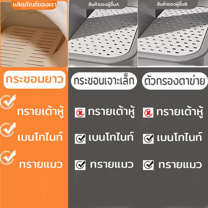 กระบะทรายแมวทรงโดมสองชั้น พร้อมฝาปิดป้องกันกลิ่นไม่พึงประสงค์ - 图片4