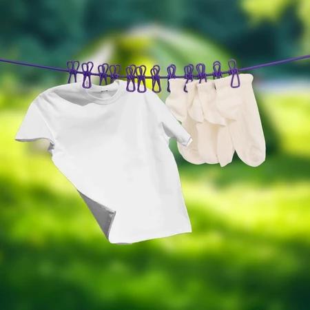 ราวตากผ้ากลางแจ้งพร้อมคลิปหนีบ พกพาสะดวก กันลมได้ - 图片3