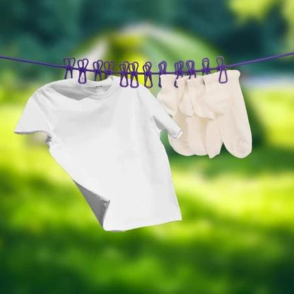 ราวตากผ้ากลางแจ้งพร้อมคลิปหนีบ พกพาสะดวก กันลมได้ - 图片3