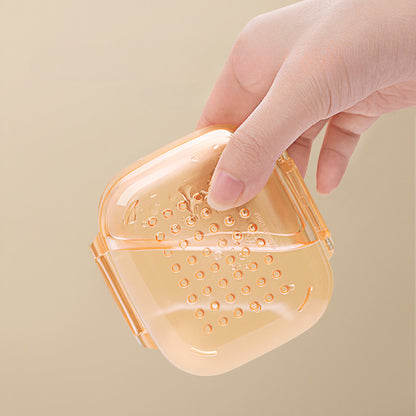 กล่องแช่สำหรับใส่ฟันปลอมคู่แบบพกพา อุปกรณ์จัดฟัน และรีเทนเนอร์ - 图片1