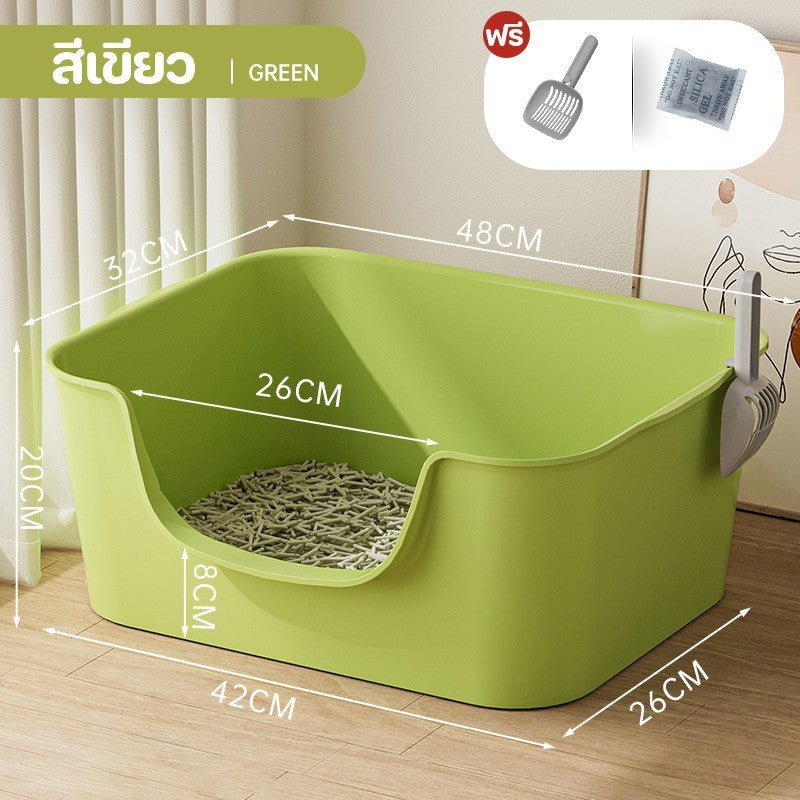 กระบะทรายแมวขนาดใหญ่พิเศษ ขอบสูง กันน้ำกระเด็น - 图片12