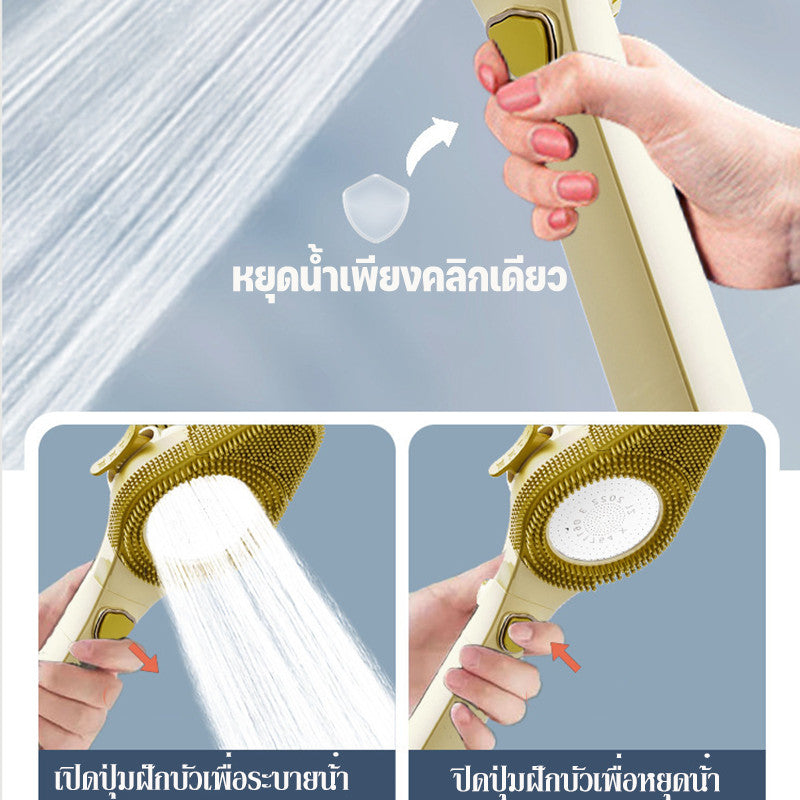 ฝักบัวมือถือ ฝักบัวแรงดันสูง ฝักบัวอเนกประสงค์พร้อมแปรงซิลิโคน - 图片4