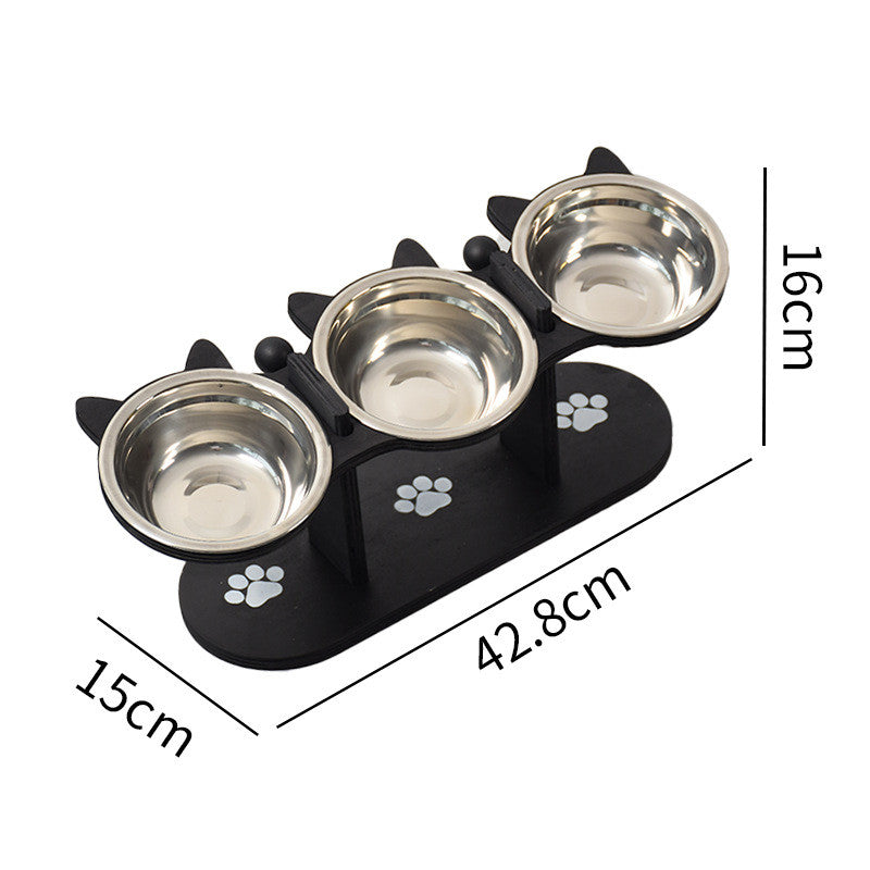 ชามอาหารแมวทรงสูง 3 ใบ ทำจากสแตนเลสสตีลที่ทนทาน - 图片7
