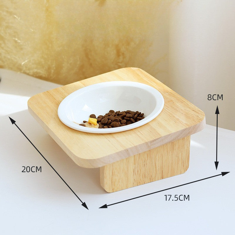 ชามอาหารแมว: ชามเซรามิกและชามไม้ ดีไซน์ป้องกันการพลิคว่ำ - 图片6