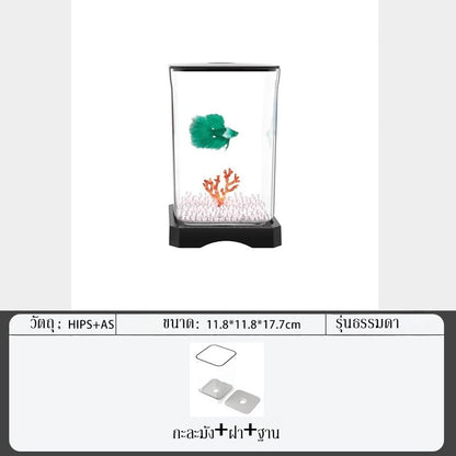 ตู้เลี้ยงปลาเบต้าพลาสติกใส พร้อมไฟ LED - 图片12