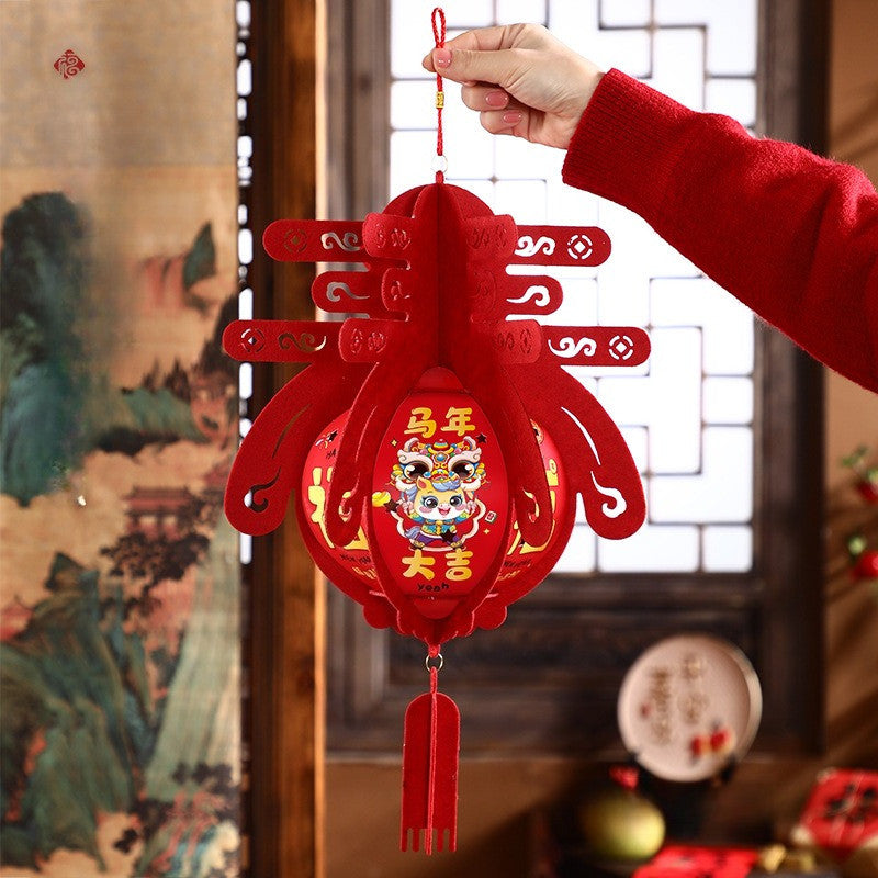 ดีไซน์ตรุษจีนปี 2026 ปีม้า: โคมไฟสีแดงสไตล์การ์ตูนน่ารัก - 图片8