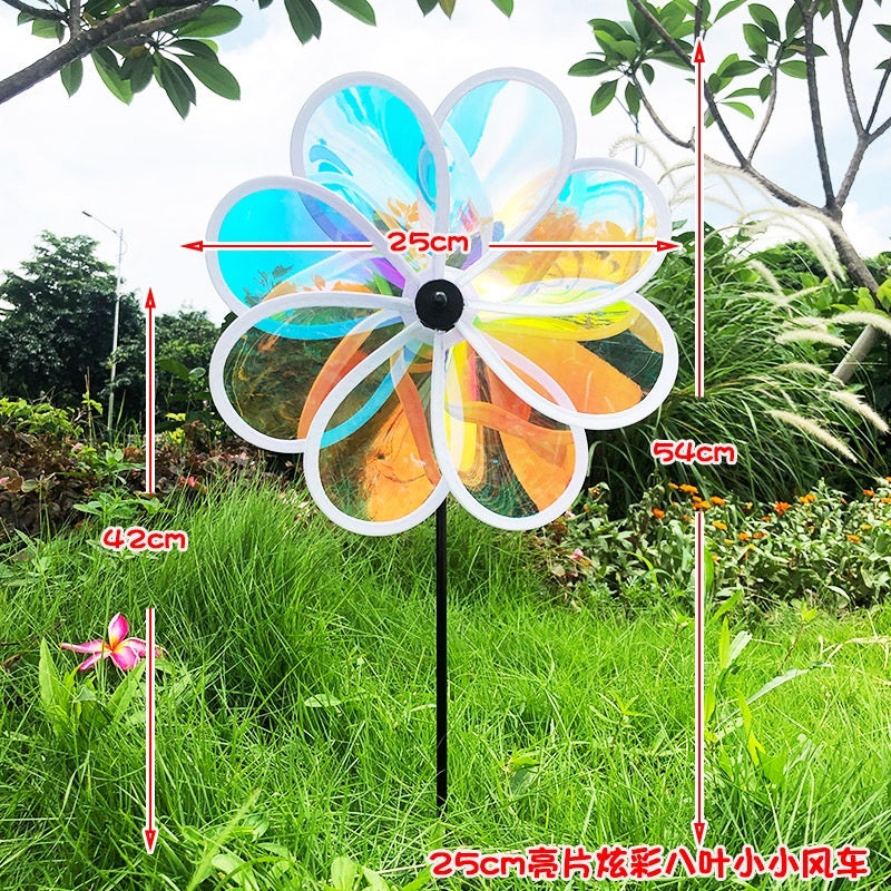 กังหันลมพลาสติก 7 สี เหมาะสำหรับตกแต่งสวน งาน DIY และของเล่นเด็ก - 图片9