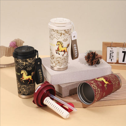 กล่องของขวัญปีม้า 2026 - แก้วเก็บความร้อนสแตนเลส 316 ของขวัญปีใหม่ - 图片1