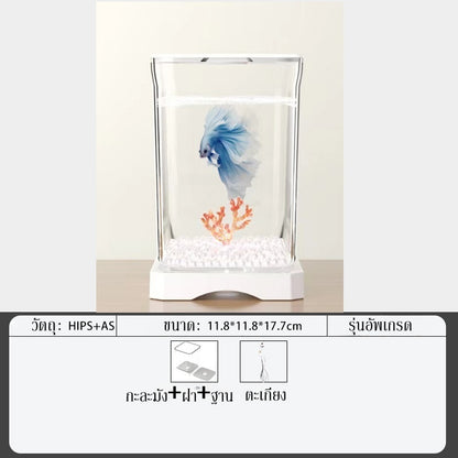 ตู้เลี้ยงปลาเบต้าพลาสติกใส พร้อมไฟ LED - 图片11