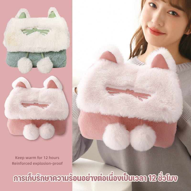 กระเป๋าน้ำร้อนไฟฟ้า ทำจากผ้ากำมะหยี่ รักษาอุณหภูมิให้คงที่ที่ 65 องศาเซลเซียส - 图片1