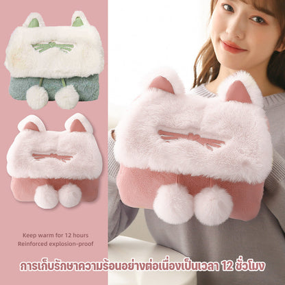 กระเป๋าน้ำร้อนไฟฟ้า ทำจากผ้ากำมะหยี่ รักษาอุณหภูมิให้คงที่ที่ 65 องศาเซลเซียส - 图片1