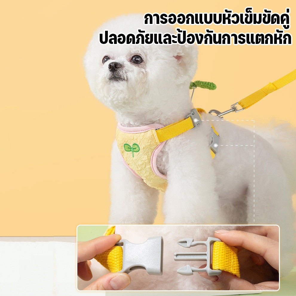 ชุดสายจูงและปลอกคอสำหรับสัตว์เลี้ยง ปรับได้ สวมใส่สบาย และระบายอากาศได้ดี - 图片3